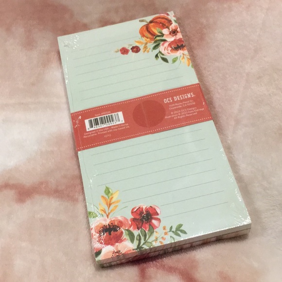 OCS Fall Harvest Pumpkin Floral Market List Notepad Two Pack NWT 140sht 8x4x.75” - Picture 12 of 16